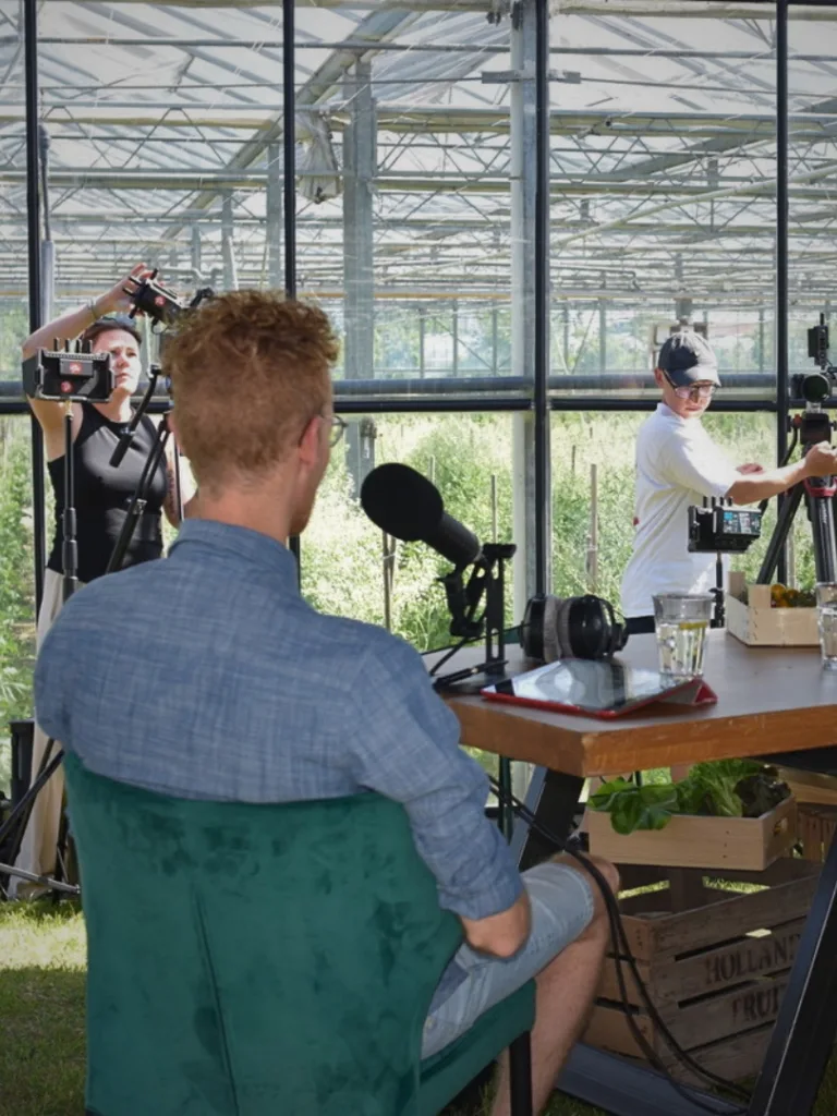 Podcast video opname achter de schermen